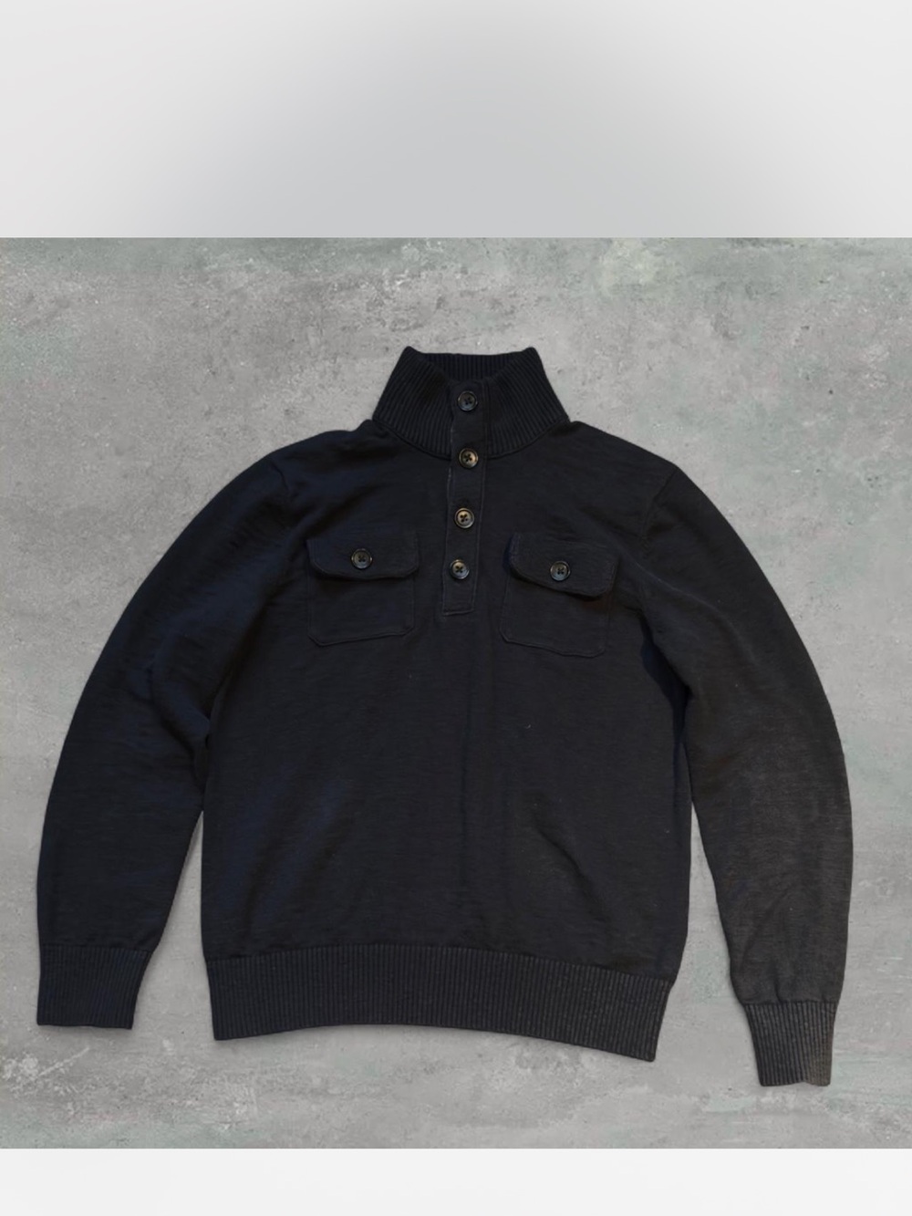 Banana Republic Men's Charcoal Button-Front Cardigan Jacket - Picture 3 of 7